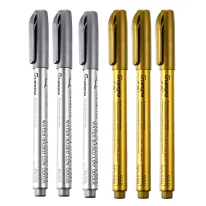 Metallic marker pens set, gold and silver water based paint markers for art crafts.
