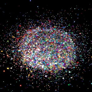 Colorful nail art glitter sequins detail, hexagonal laser flash powder for dazzling manicure.