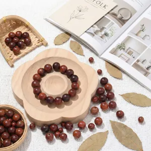 Natural Burmese rosewood loose beads, unheated round beads for DIY Buddha bracelets and crafts.