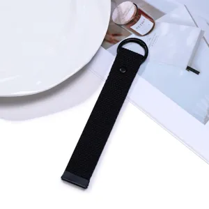 Black woven webbing keychain portable bag hanging decoration simple versatile strap pendant