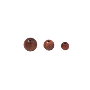 Natural Burmese Rosewood Loose Beads Round DIY Bracelet Buddha Beads Spacer Beads Set
