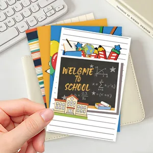 10pz Cartoline Scolastiche Cartoni Animati DIY Biglietti Decorativi Set Cancelleria