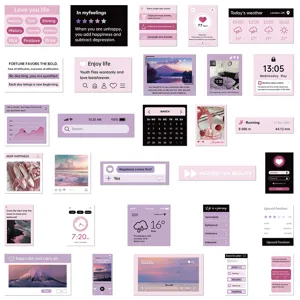 Roze esthetische stickerpakket schattige decoratieve stickers voor dagboek laptop DIY