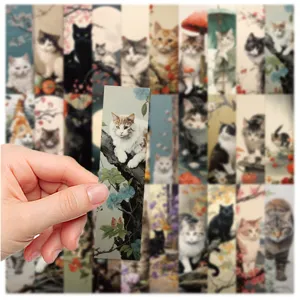 Japanese vintage cat bookmarks set of 30 cute kitten page markers for daily reading