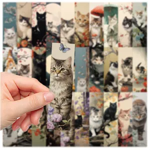 Japanese vintage cat bookmarks set 30pcs cute kitten page markers paper stationery supplies