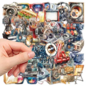 50 Stuks Film Projector PET Stickers waterdicht transparant DIY decals voor hoesje