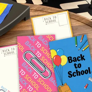 Cartoline colorate di cartoni animati per il ritorno a scuola, set da 10 pezzi fai da te.