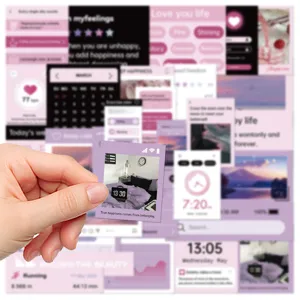 Vandaag delen serie decoratieve stickerpakket, esthetische roze paarse DIY planner notebook stickers.