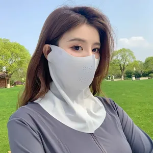 Summer UV protection facekini ice silk breathable sun mask full face neck cover outdoor