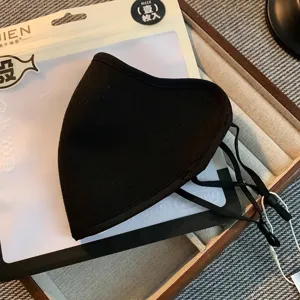 Detailed view of the black autumn winter warm face mask, windproof outdoor cycling gear shield.