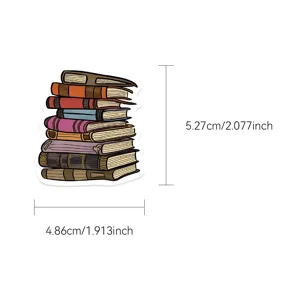Waterproof stack of books sticker aesthetic literature decal for laptop luggage journal decor