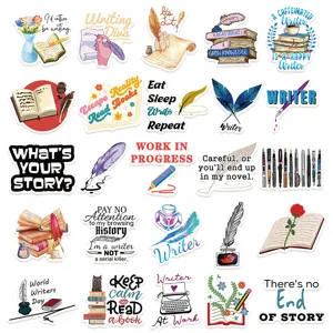 50pcs writer stickers waterproof vinyl decals for laptop luggage journal tumbler decoration