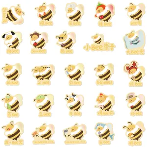 Cute cartoon little bee emoji stickers, waterproof vinyl decals for laptop and phone case.
