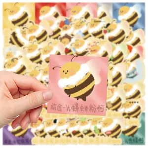 Cute cartoon bee stickers pack, funny quote decal for laptop, notebook, phone case.