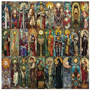 Colorful Stained Glass Tarot Card Bookmarks Student Stationery Reading Marking Cards Vintage Art Book Marker Gift