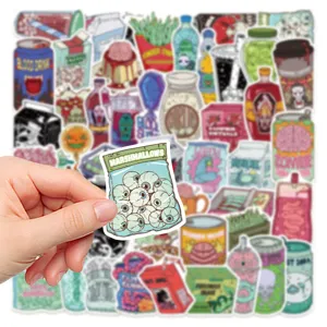 Waterproof zombie food stickers diy skateboard luggage decorative waterproof vinyl decal pack