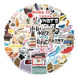 Waterproof writer theme sticker pack for laptop luggage diary decorative stationery crafts.