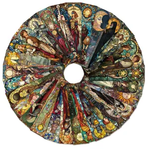Detailed view of 30 stained glass tarot bookmarks, creative reading stationery for students.