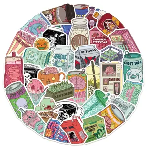 Zombie food waterproof stickers pack for diy luggage skateboard laptop decor 50pcs
