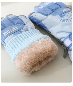Gants de ski d'hiver imperméables pour hommes et femmes, doublés de peluche épaisse cyclisme