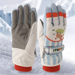 Children Winter Waterproof Ski Gloves Thickened Warm Windproof Snow Mittens For Boys And Girls Cold Weather Outdoor Sports