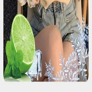 Summer cooling sun protection sleeve detail view, showing refreshing ice and fruit elements.