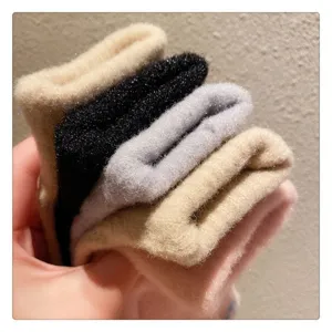 Winter warm thick fleece lined knitted gloves multi-color cozy stylish daily wear