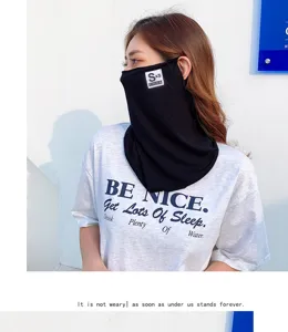 Sun protection face mask and neck gaiter for women, breathable ice silk UV shielding gear.