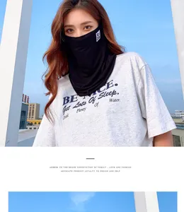 Ice silk sun protection face mask and neck guard, breathable summer UV protection gear for daily use.