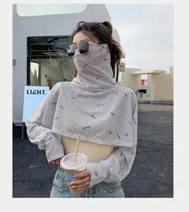 Summer sun protection shawl sleeves face cover UV blocking anti uv breathable outdoor riding cloth