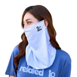 Breathable UV protection face mask and neck gaiter for summer outdoor sports and sun shielding.