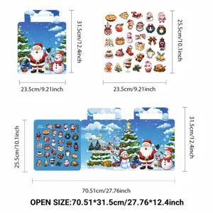Livre de stickers en gelee reutilisables de Noel jouet educatif pour enfants 70x31.5cm