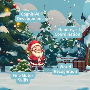 Christmas Santa Claus gel sticker book reusable educational toy for kids learning fun.
