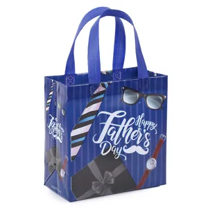 Borsa regalo in tessuto non tessuto festa del papà borsa spesa a righe blu