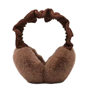 Chauffe-oreilles en peluche d'hiver douillets pour femmes, cache-oreilles chauds et épais.