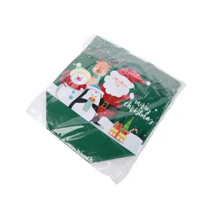 Christmas non-woven gift bag with cute Santa snowman cartoon design, perfect for holiday wrapping.