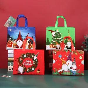 Christmas Gift Bag Large Shopping Non Woven Eco Friendly Waterproof Packaging Tote Bag Holiday