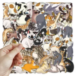 Adorables autocollants de chats étanches en vinyle pour étui de téléphone ordinateur portable