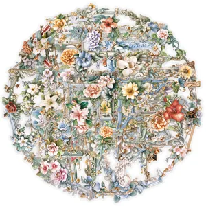 Vintage bloemen fotolijst stickers set, PET waterdicht artistiek dagboek decoratie materiaal.