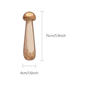 Detailed view of cute mushroom bookmark showing exact dimensions and illustration style design.