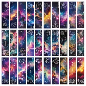 30er Set Galaxie Sternzeichen Papier Lesezeichen für Lesen, Lernen und Buchdekoration.