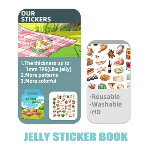 Kids jelly sticker book reusable washable waterproof silicone quiet book toys early education