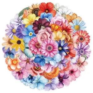 Vintage floral stickers waterproof aesthetic decorative decals for journal laptop.