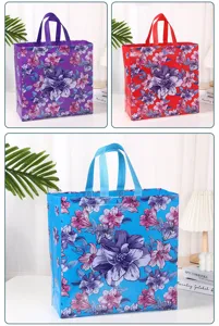 Waterproof non-woven floral reusable shopping bag portable gift handbag clothing packaging bag