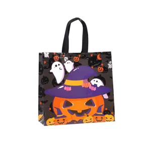 Halloween Geschenktasche Vliesstoff laminiert wasserdicht Kürbis Geist Tragetasche
