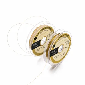Kiwa DIY jewelry wire nylon coated stainless steel 1x7 strands 0.38mm 50m gold crafting cord