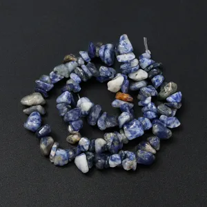Perles de cristal bleu naturel 5-12mm perles de pierres irregulieres pour creation de bijoux