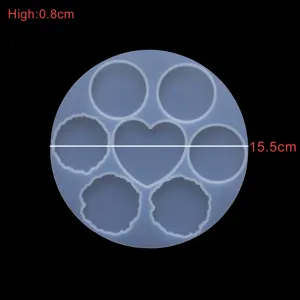 Siliconen mal voor DIY telefoonhouder epoxy hars gieten ronde en hartvormige details.