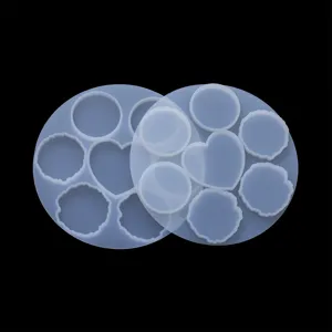 Siliconen mal set voor DIY epoxy hars ambachten, onregelmatige vorm, ronde en hart hanger.