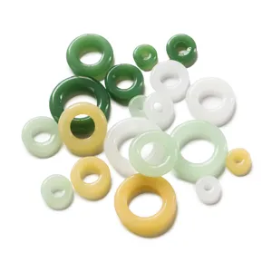 Anillos de rosquilla de vidrio de color imitacion jade accesorios de joyeria DIY para pulseras